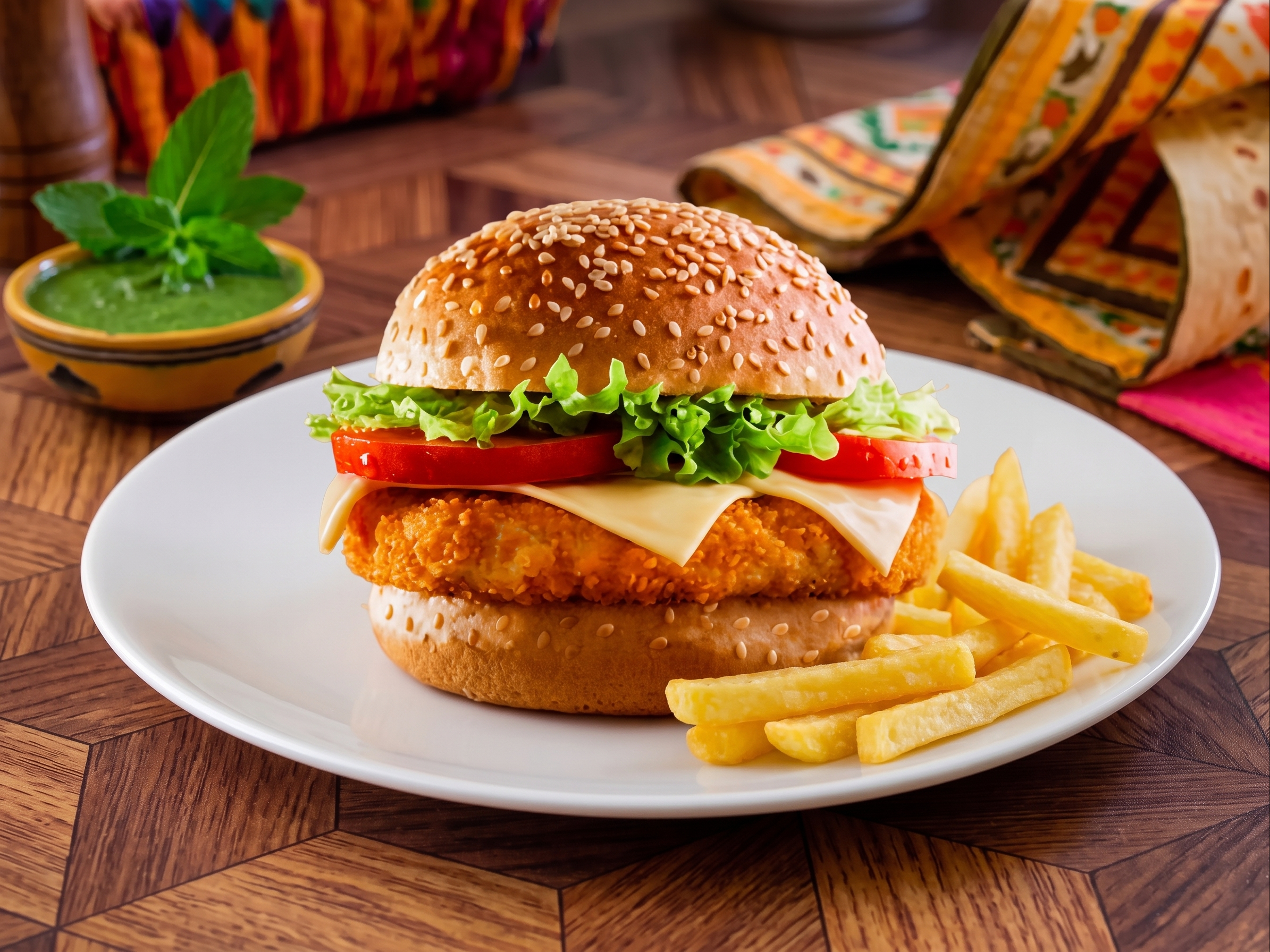Chicken Burger W/Fries
