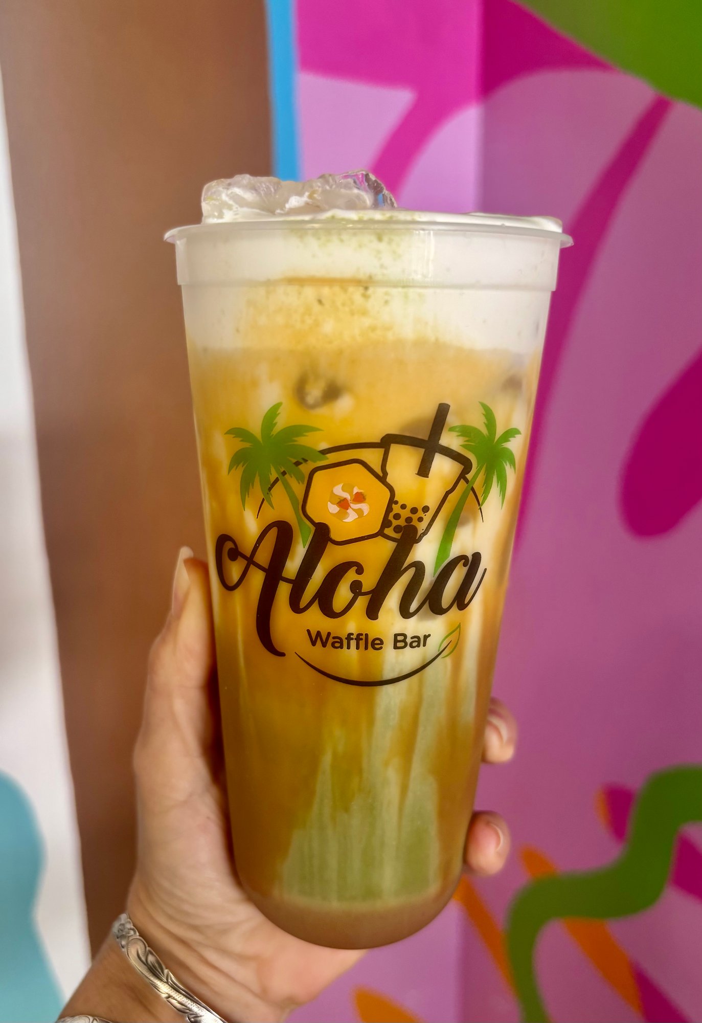 Caramel Apple Matcha Latte