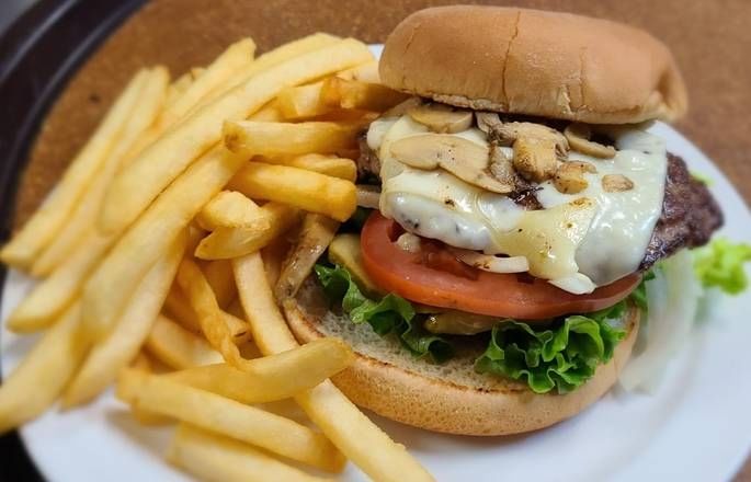 Mushroom Swiss burger