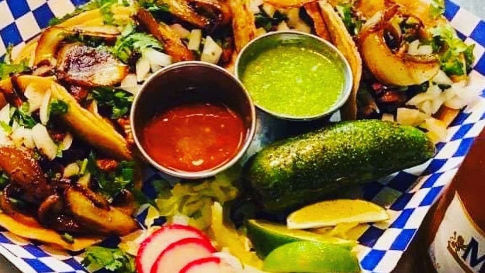 3. Carne Asada Taco & Cheese Enchilada