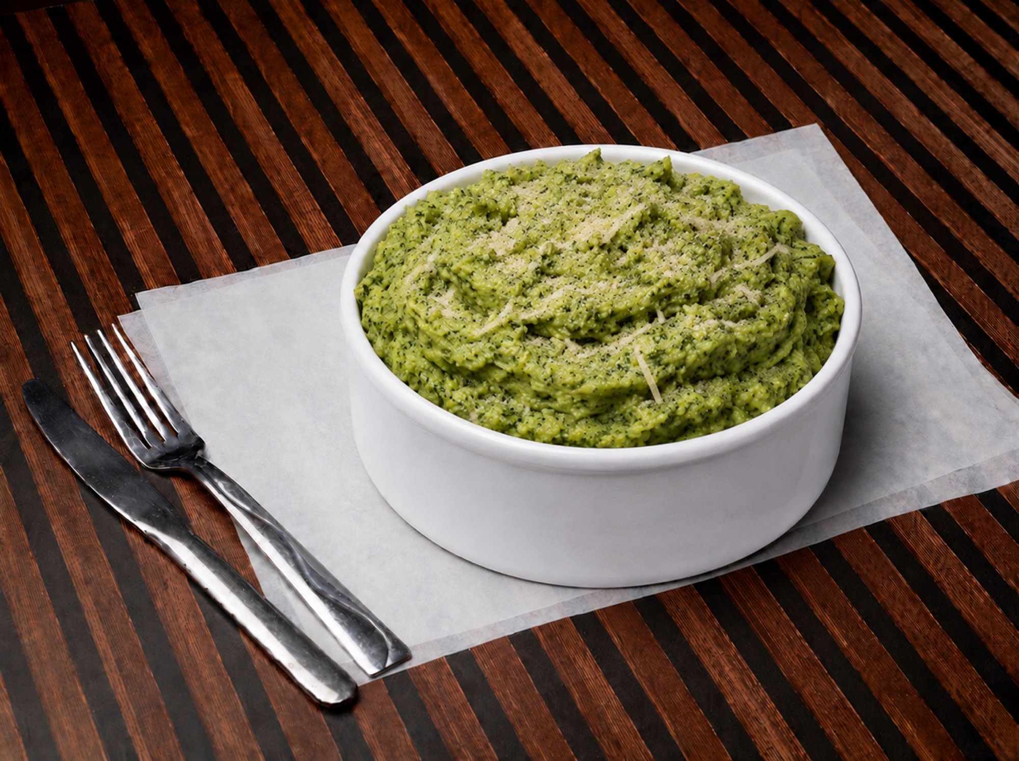 American Jacks Pesto Parmesan Mash With Cheese.