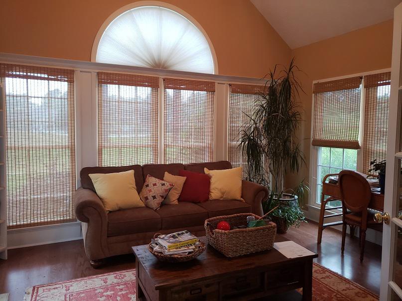 Gain beauty and like regulation without sacrificing the beauty of your view like they have in this Pooler home when you choose Woven Wood Shades by Budget Blinds of the Coastal Empire!