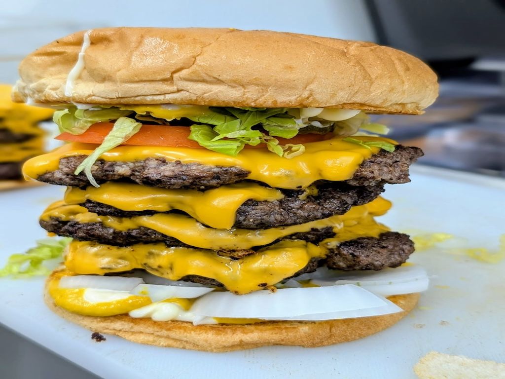 Four Patty Smash Burger