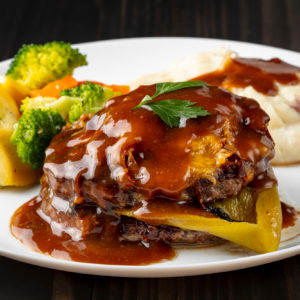 GARRETT’S STUFFED HAMBURGER STEAK