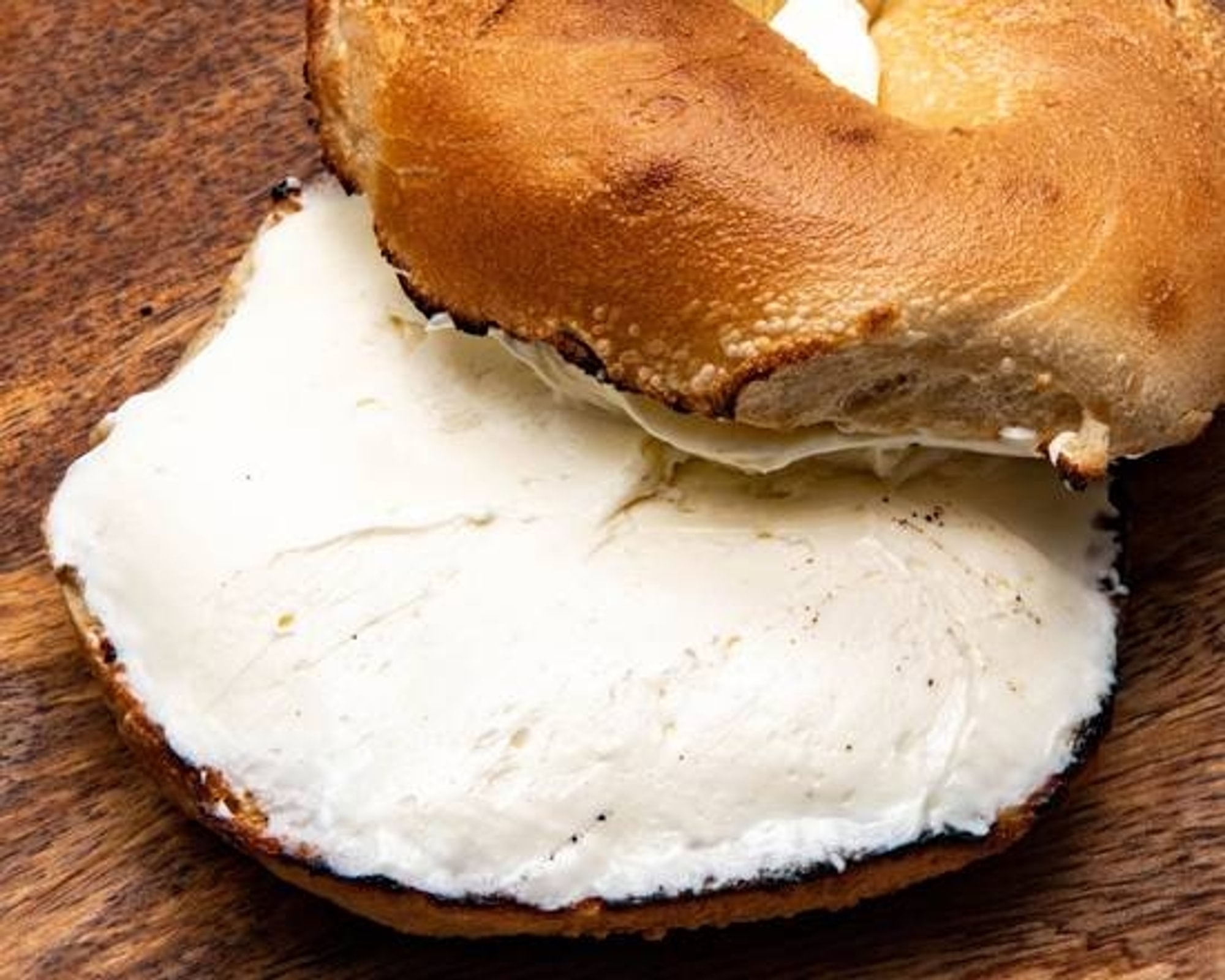 Plain Cream Cheese on a Bagel