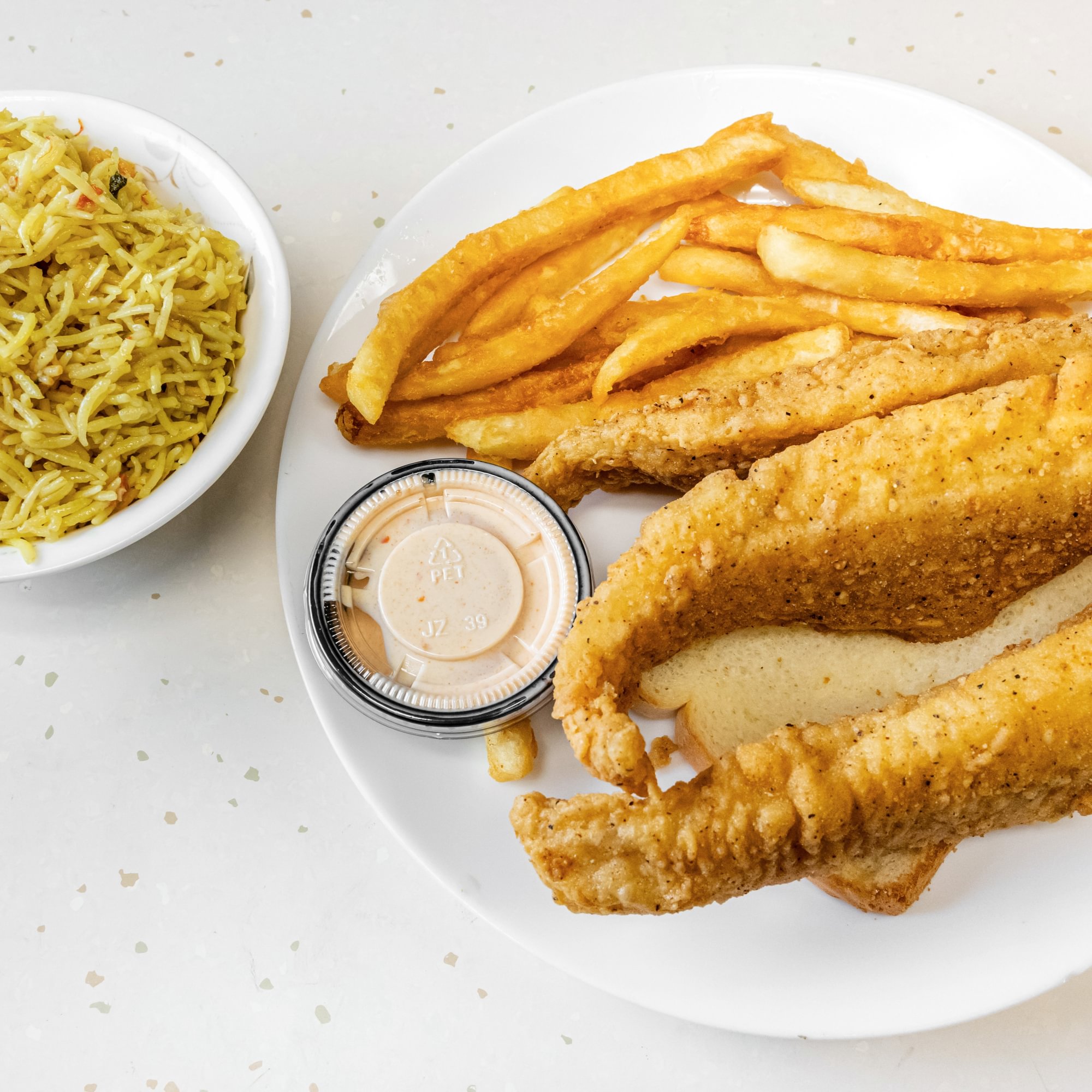 Tilapia, Fries + Rice Combo