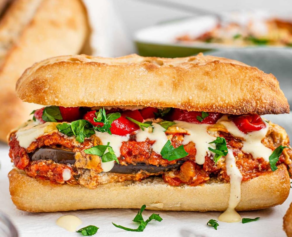 Eggplant Parmesan Sandwich
