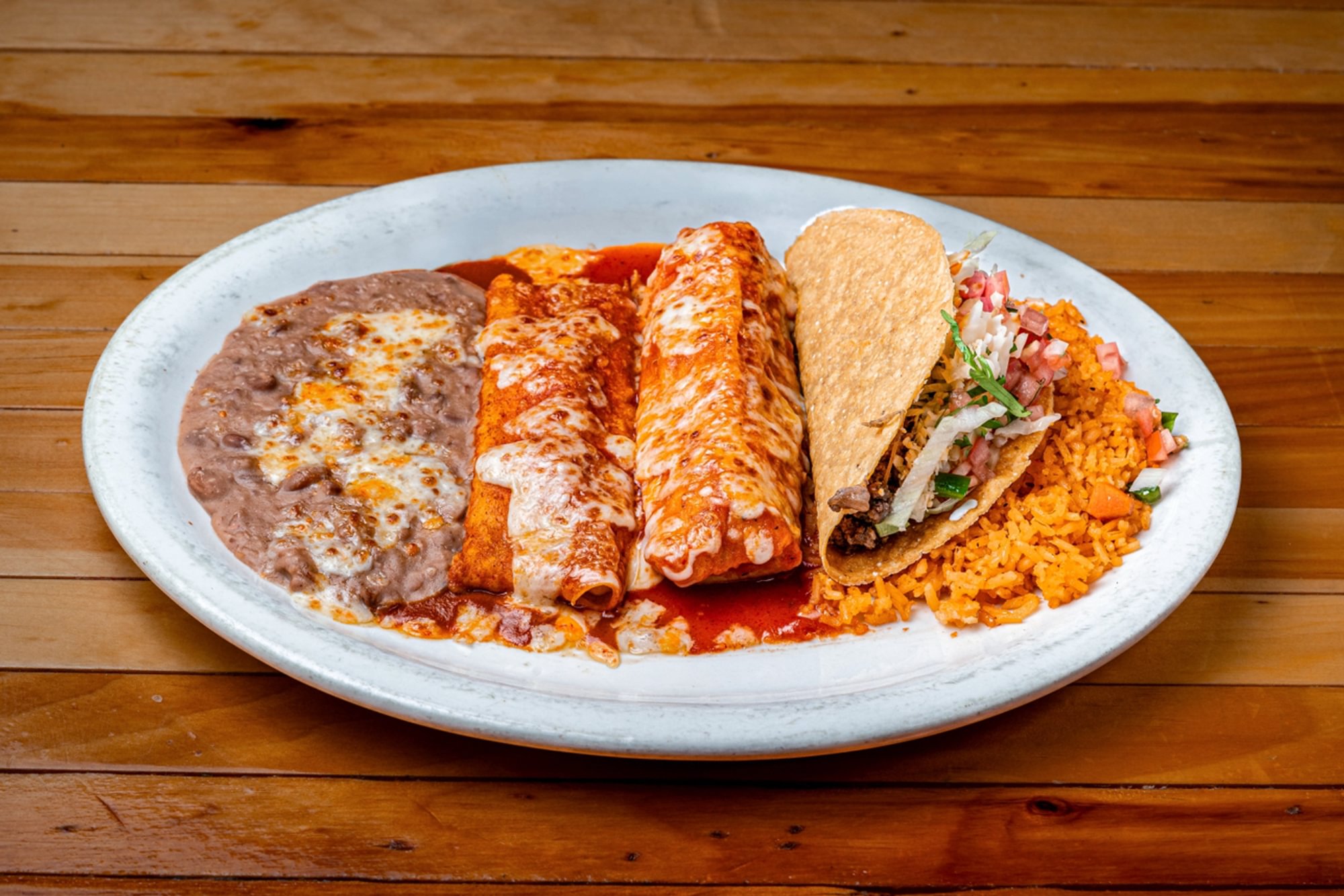 2. Taco, Enchilada, and Tamal Combo