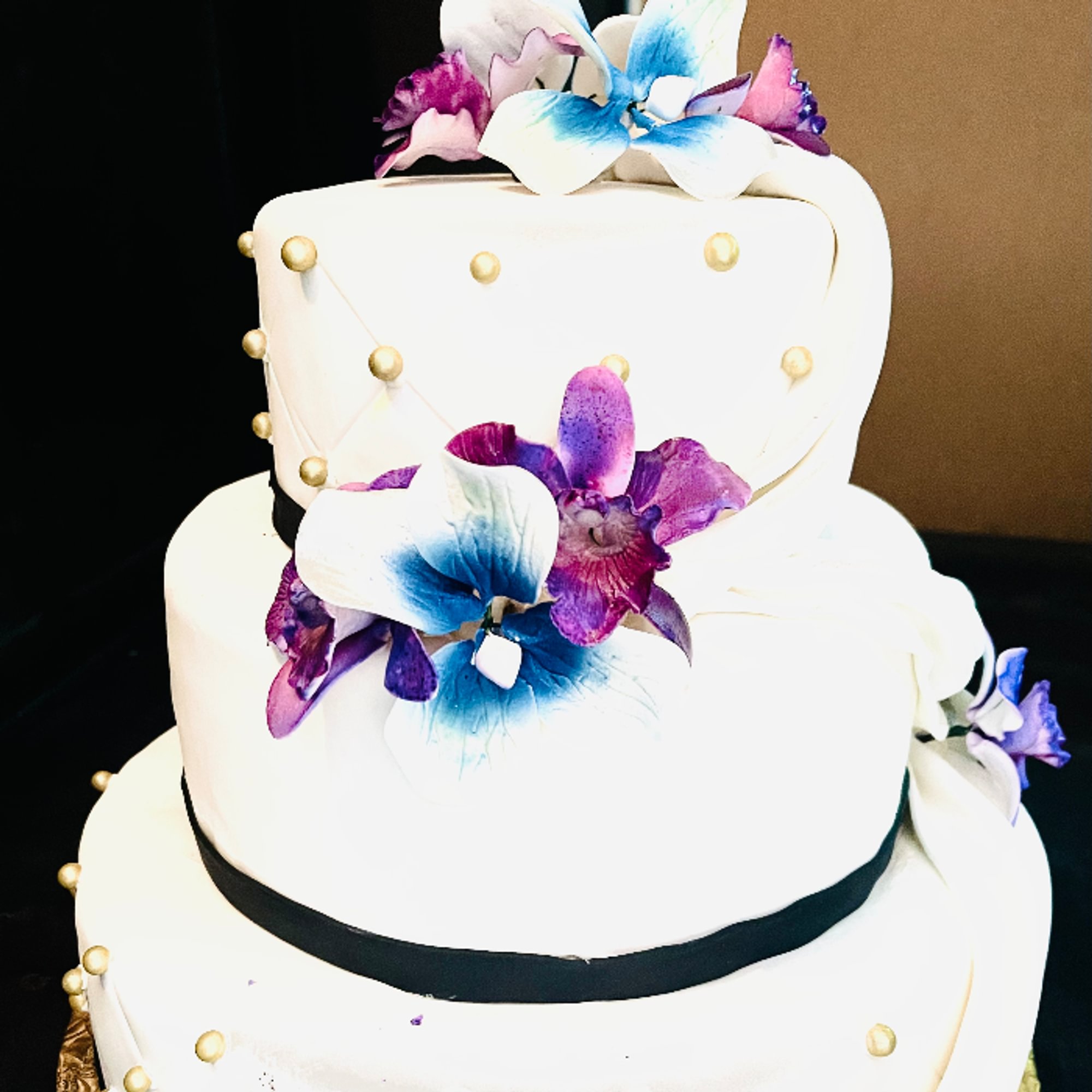Passion Fruit Bavarian with Apricots Wedding Cake - $8.99 per person starting 45 people
