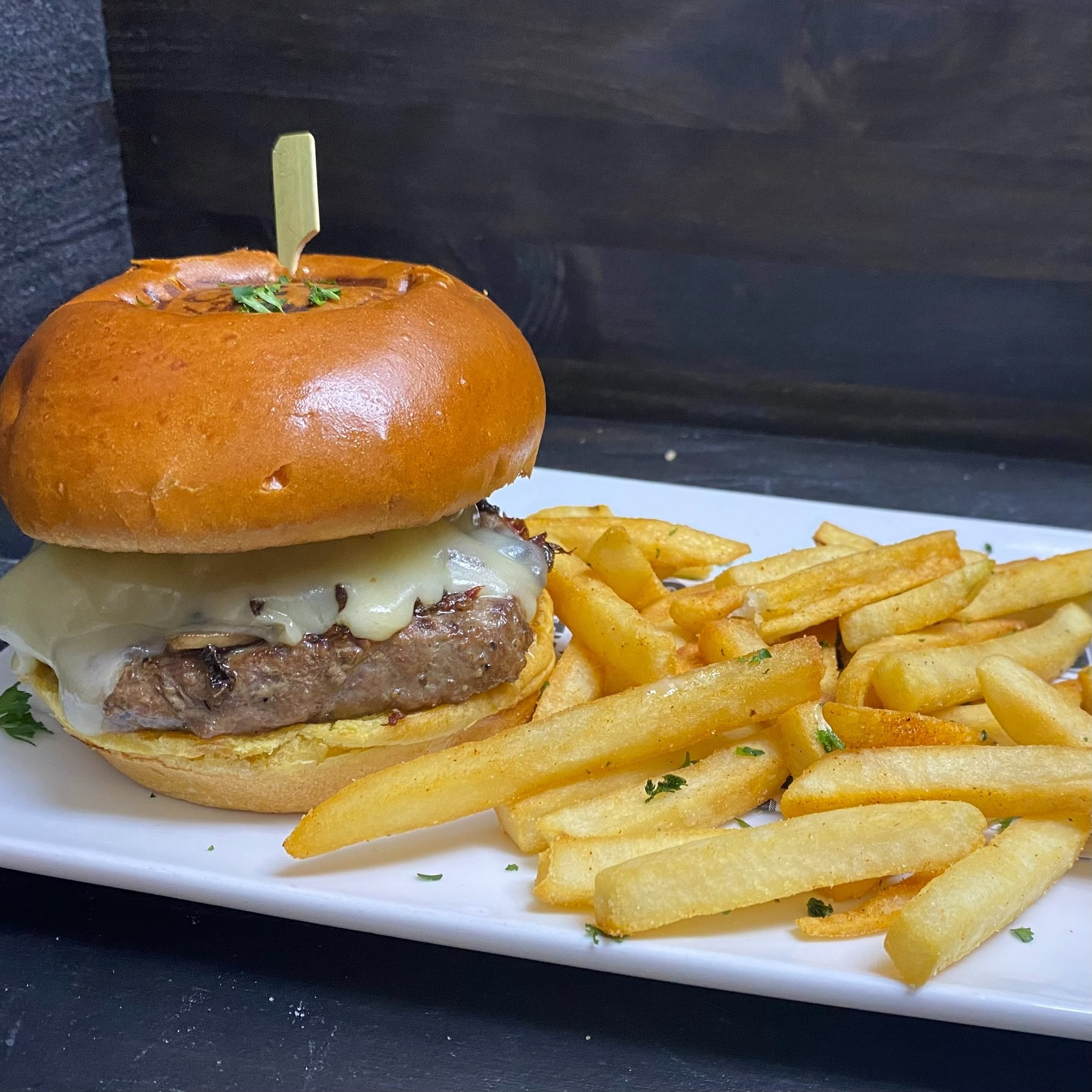 Mushrooms Swiss Burger*
