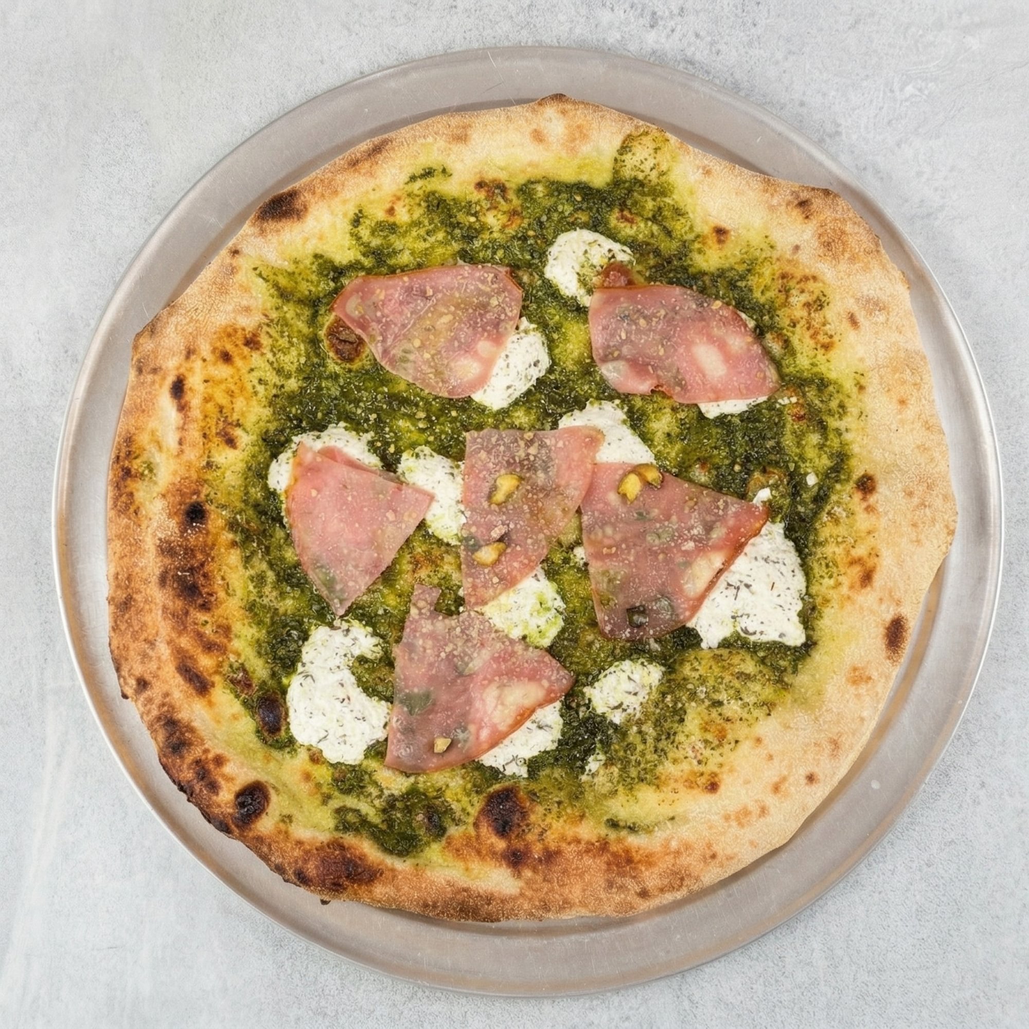 Pesto Mortadella Pizza