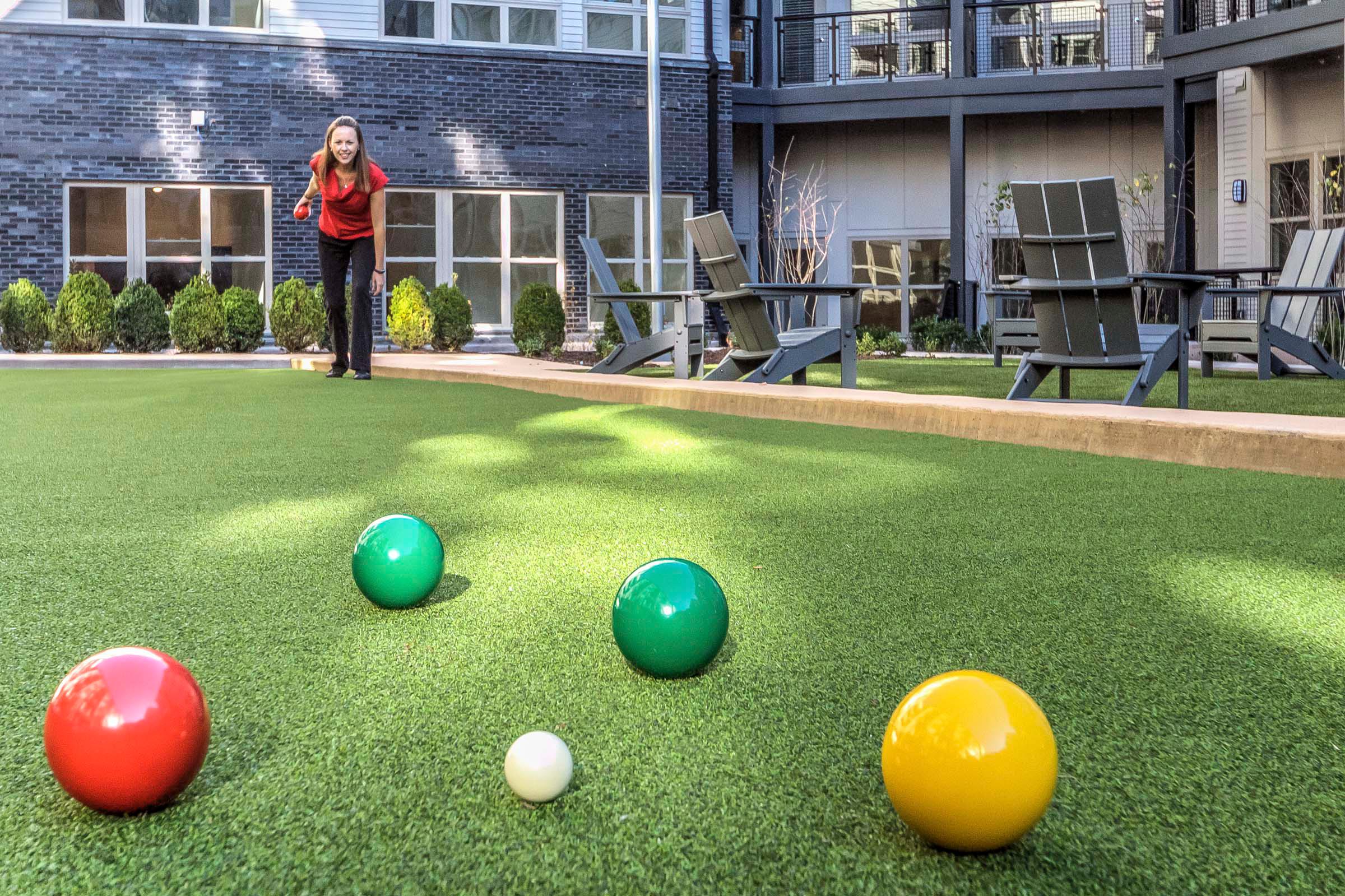 Apartments bocce ball court lawn games