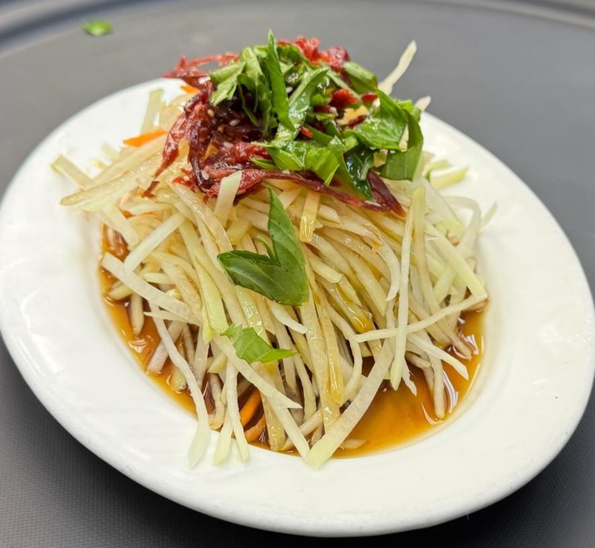 Beef Jerky Papaya Salad