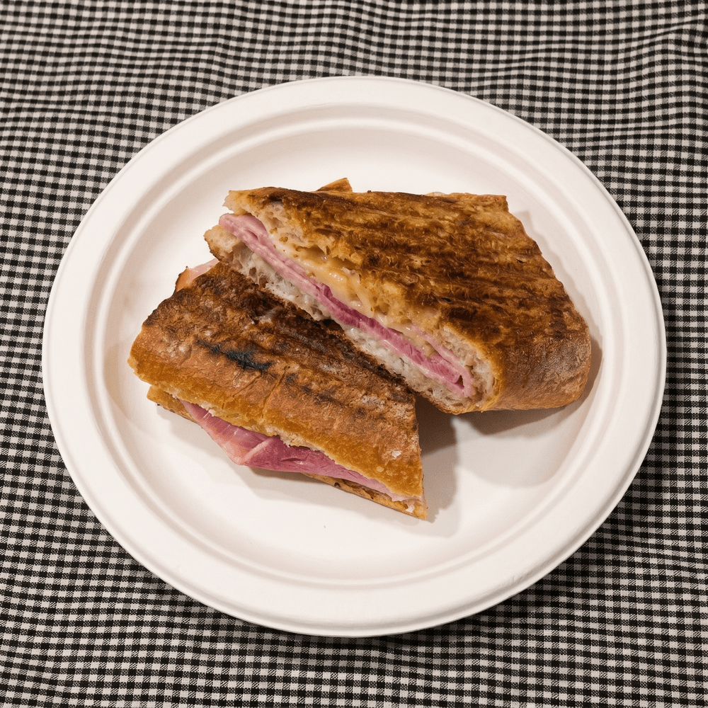 Grilled Ham and Swiss Panini with Honey Mustard