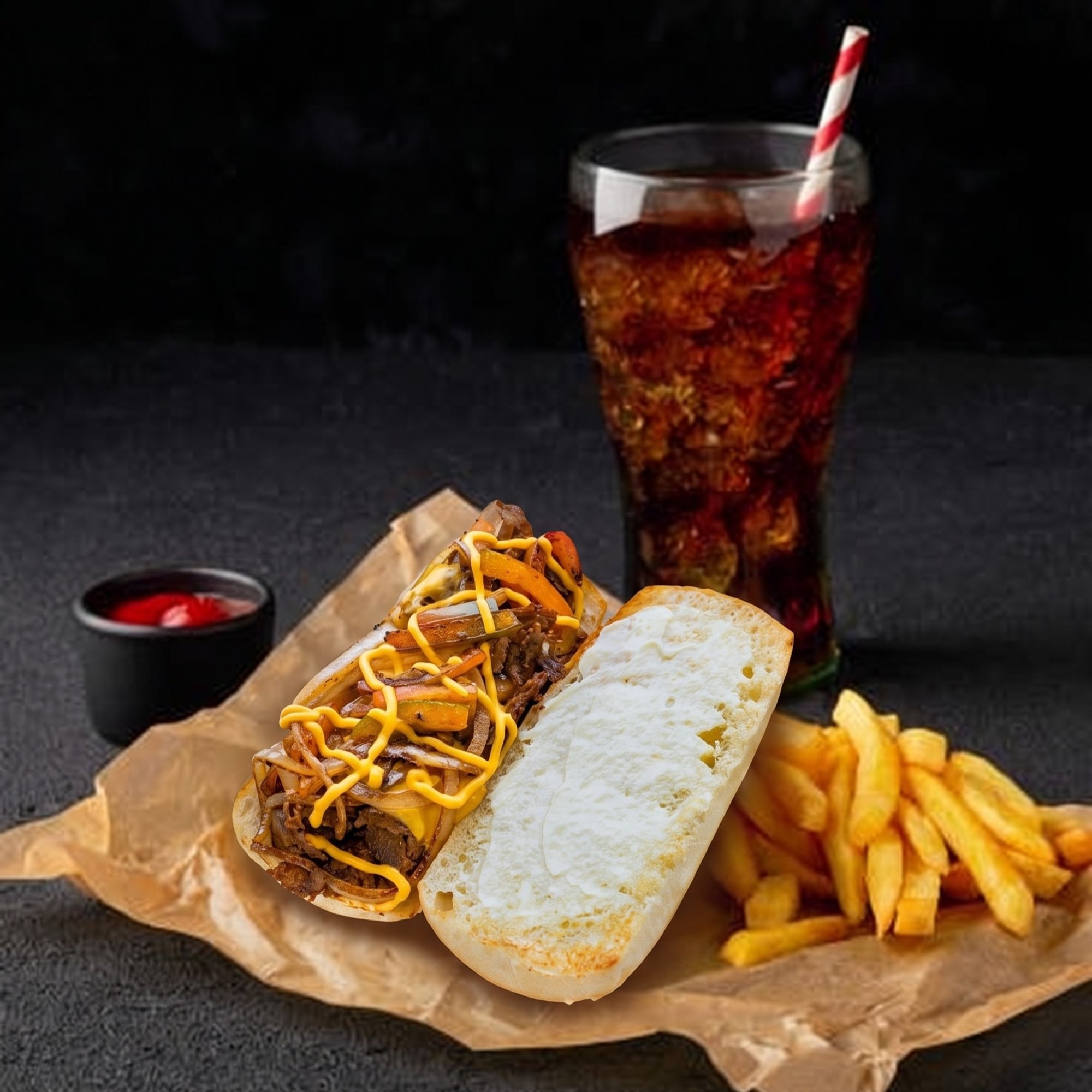 845 Philly Cheesesteak Combo W Fries/Soda