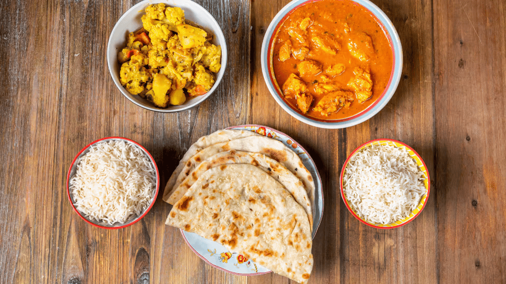 2 Dish Entrée Special - Chk. & Veg. Combo - 2Naan