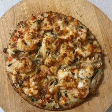 Cajun Shrimp and chicken pizza