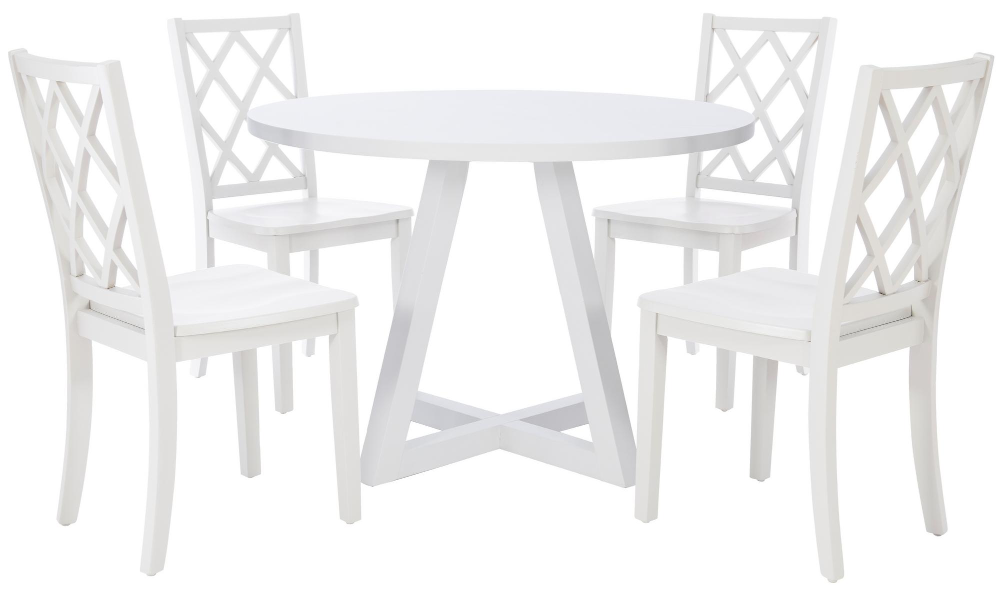 5-Piece Maui White Round Dining Set