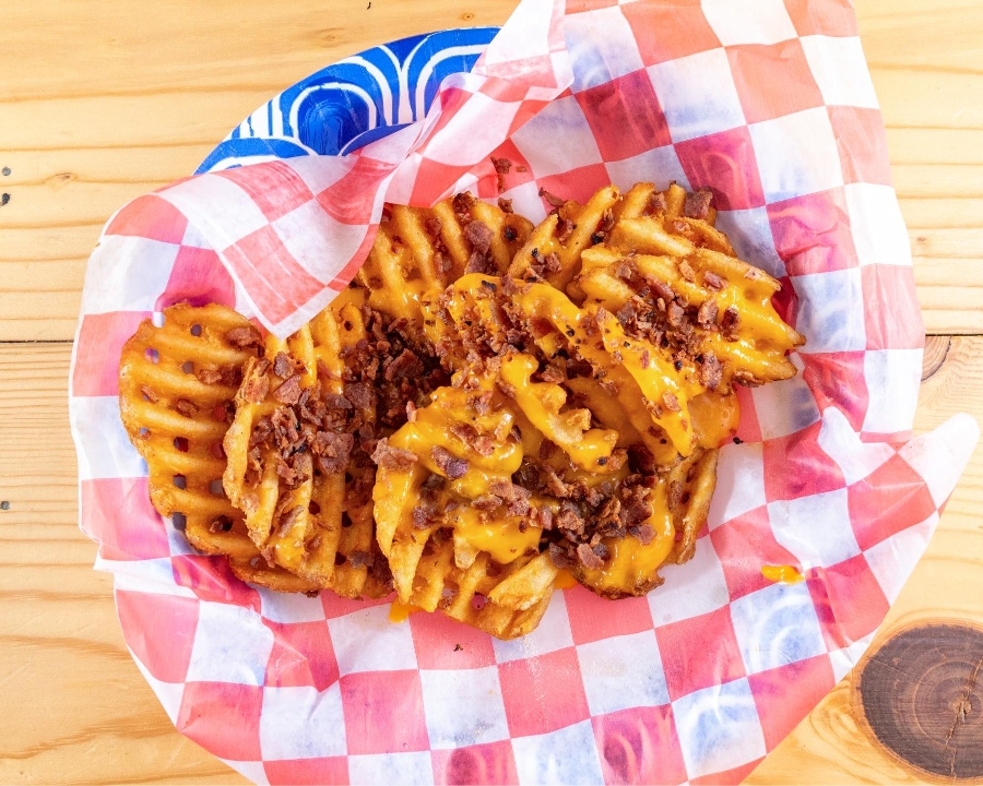 Bacon/Cheddar Waffle Fries.
