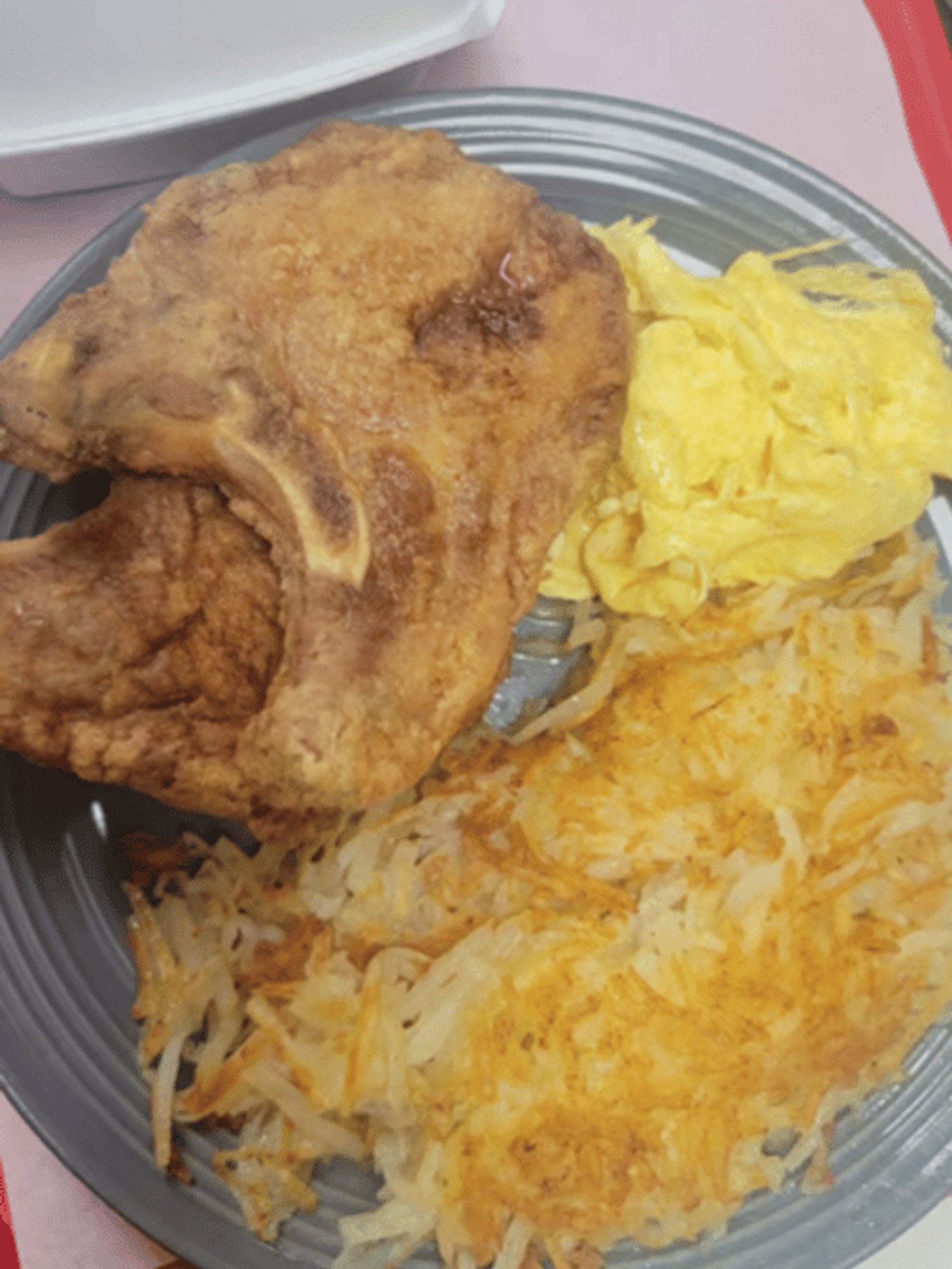 2 Eggs Any Style With Pork Chops
