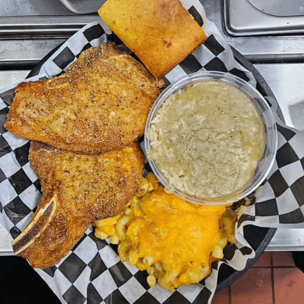 2pc Deluxe Pork Chop & 2 Sides