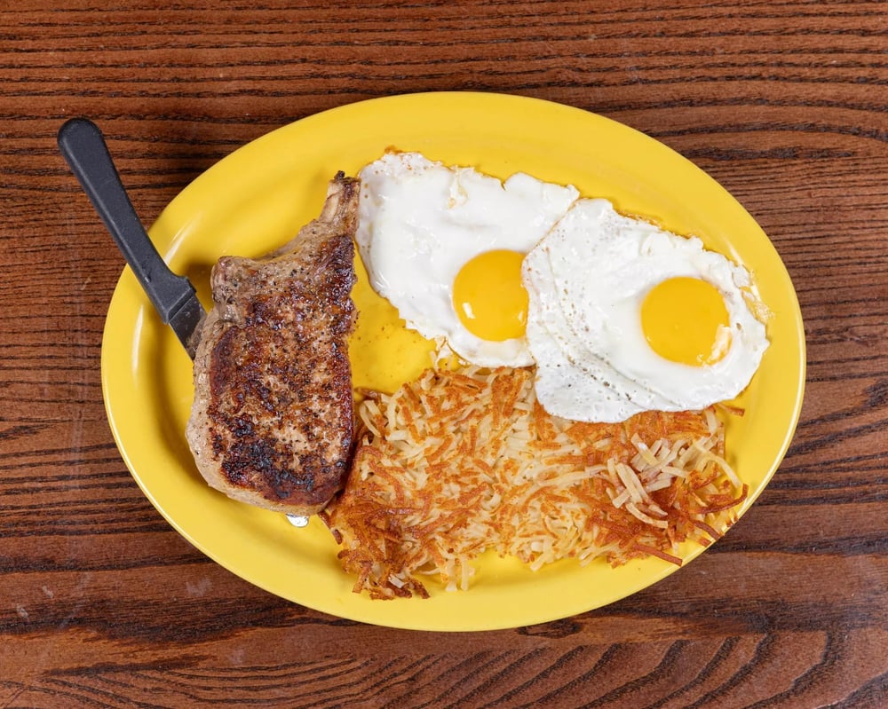 Grilled Pork Chop & Eggs