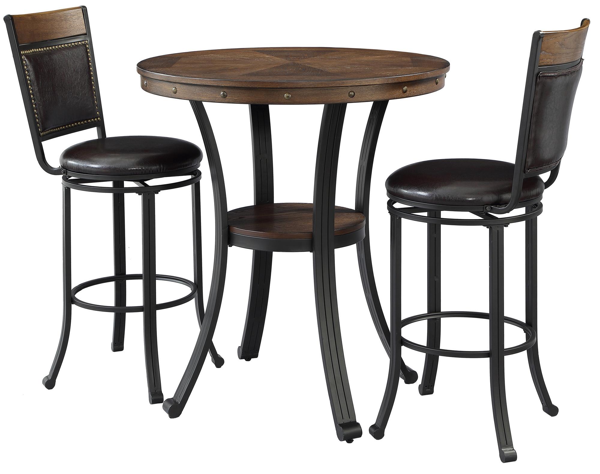 3-Piece Franklin Brown Pub Dining Set