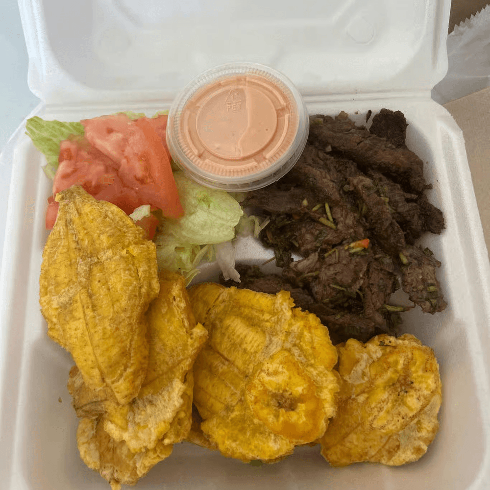 Churrasco y Tostones