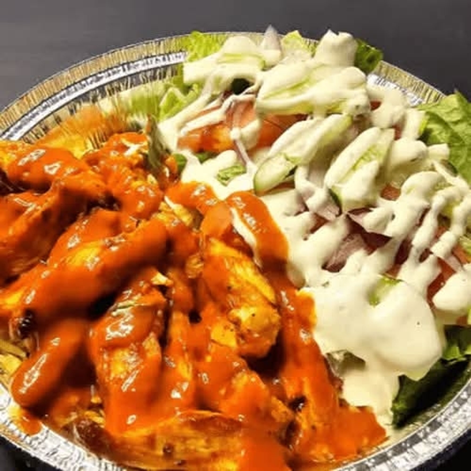 Chicken Over Rice with Can Soda