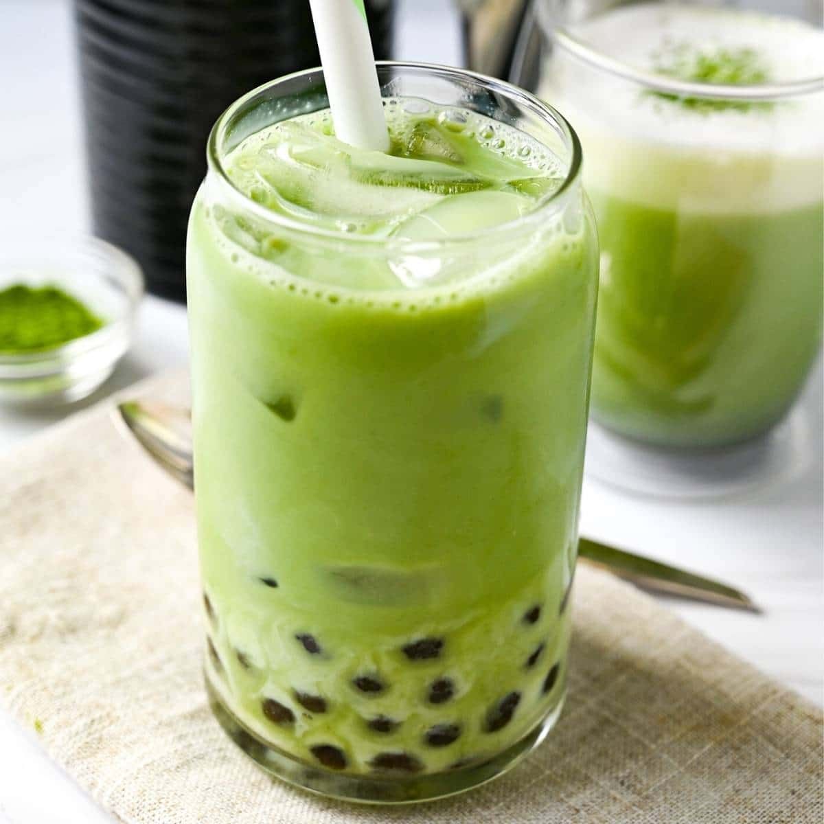 Matcha Green Tea Milk Tea Boba Drink