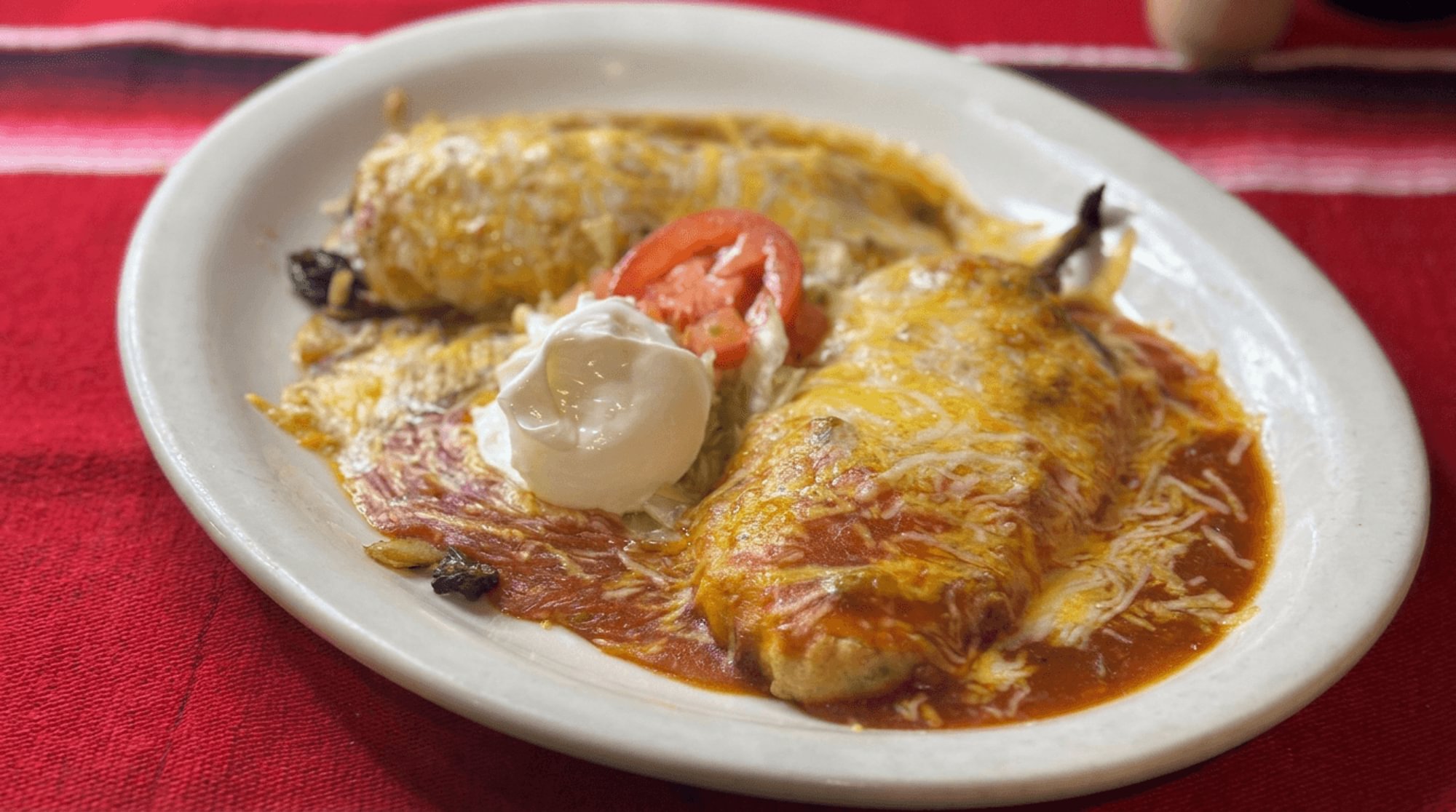 Chile Relleno and Spinach Enchilada Plate