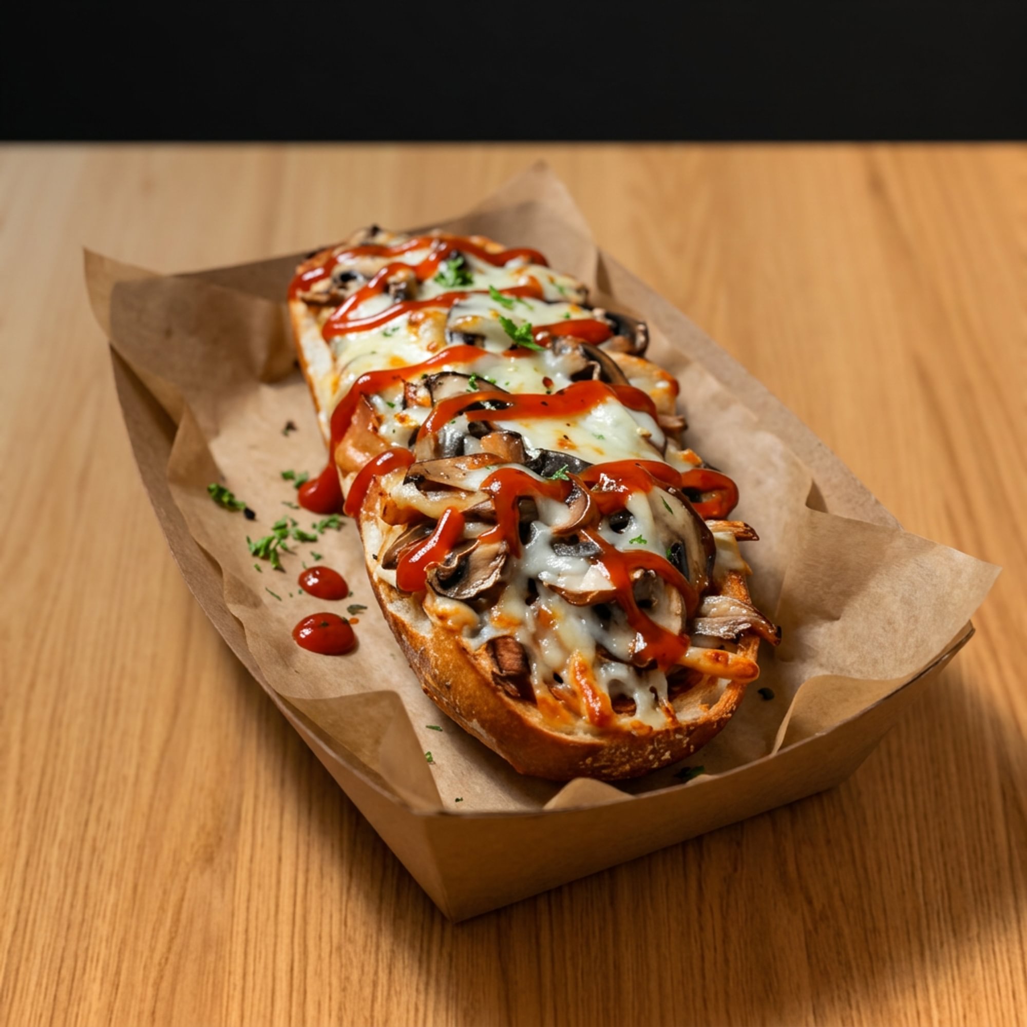 Zap Zap Baguette, Cheese, Mushrooms, Chicken, Beef or Lamb
