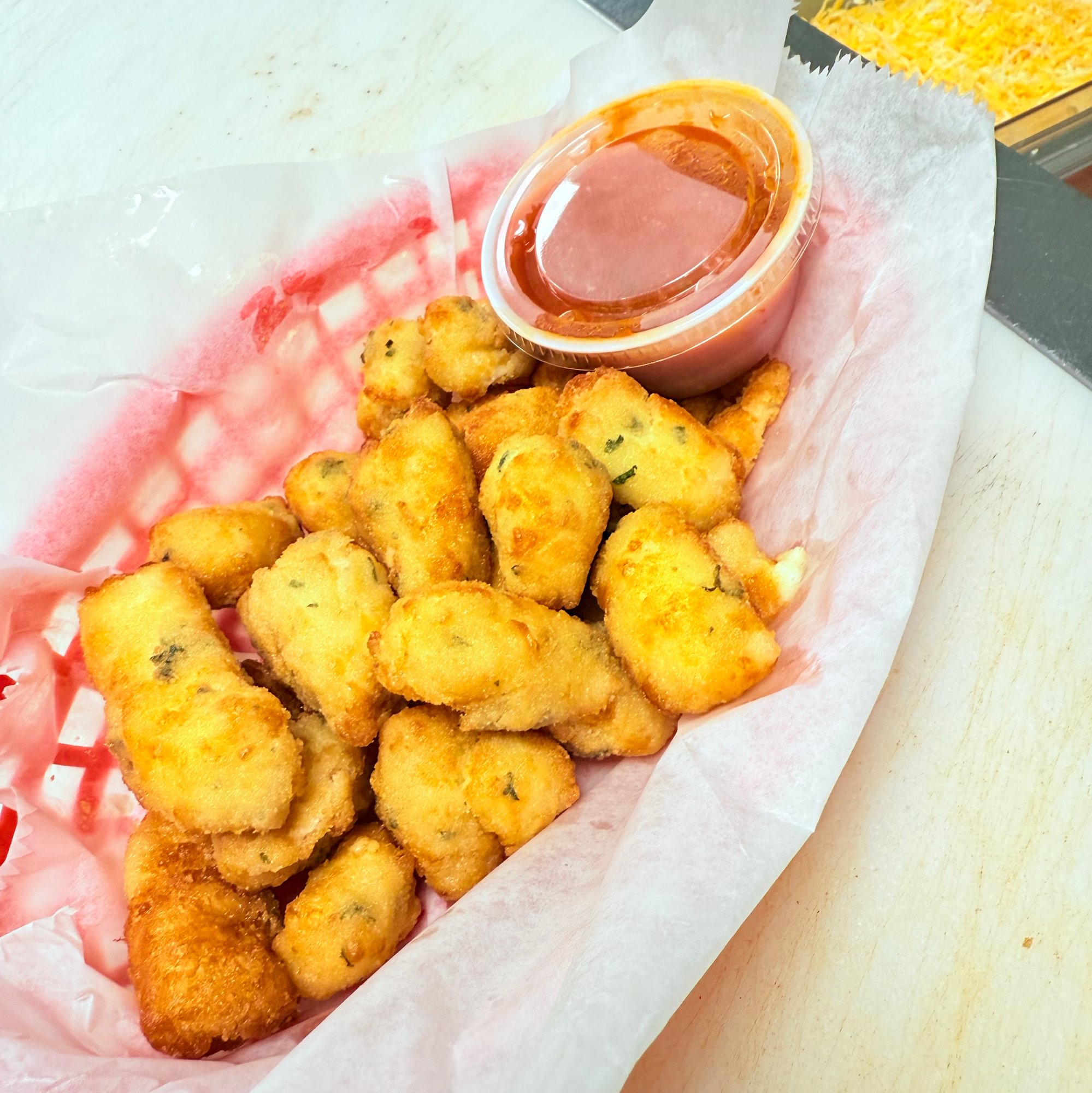 Fried Garlic Cheese Bites