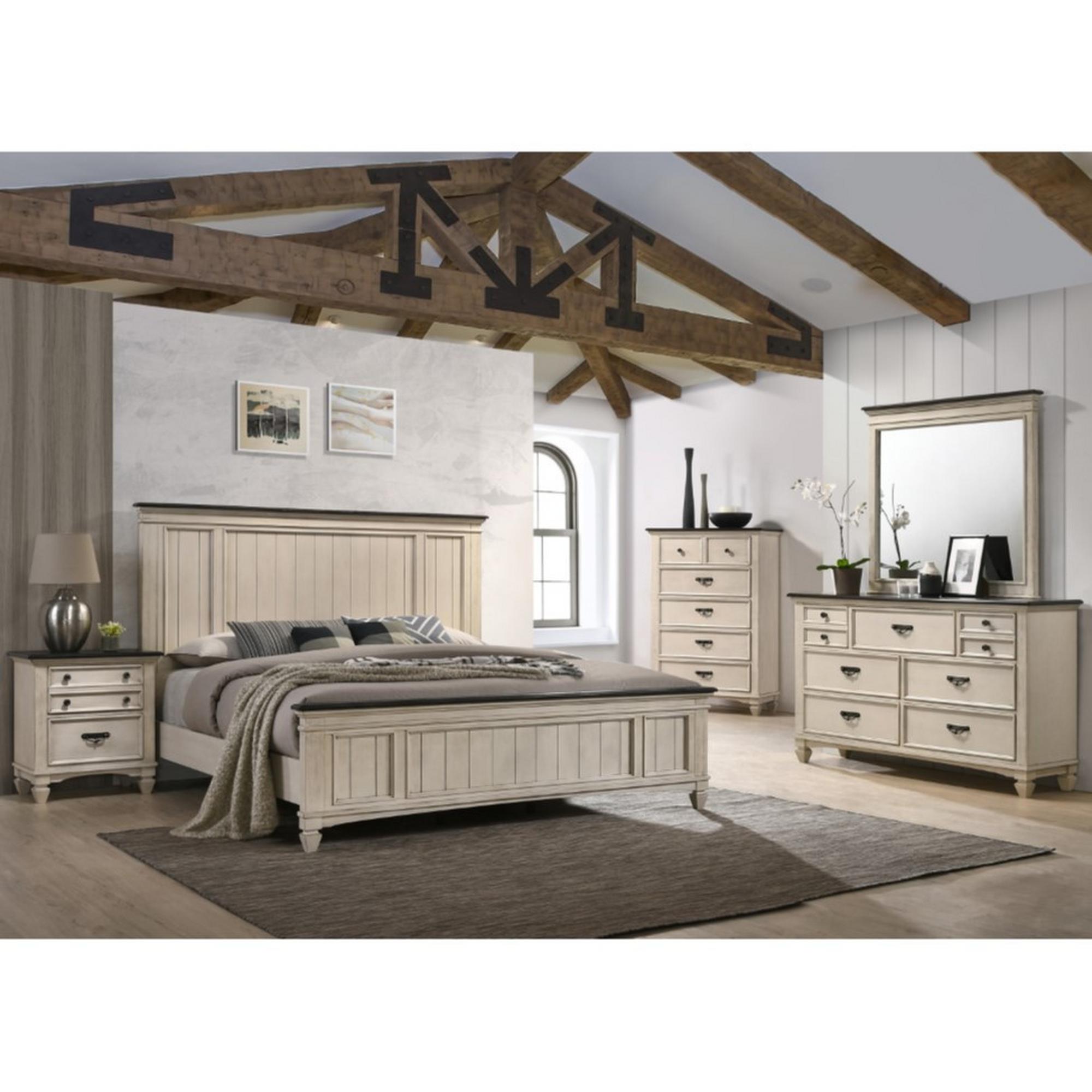 Queen Sawyer Bed w/Chest, Dresser, Mirror, Nightstand