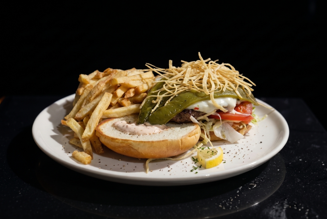 Green Chili Cheese Burger