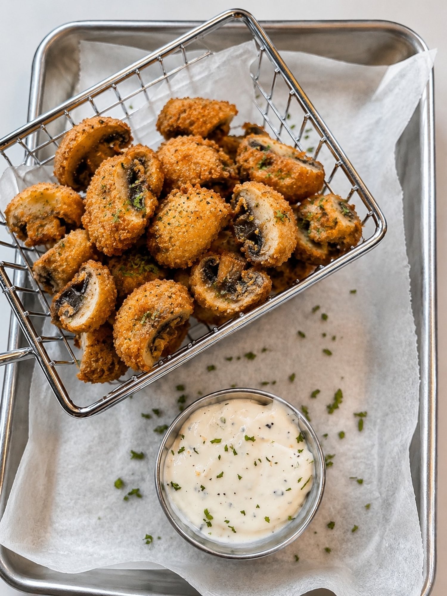 Fried Button Mushrooms