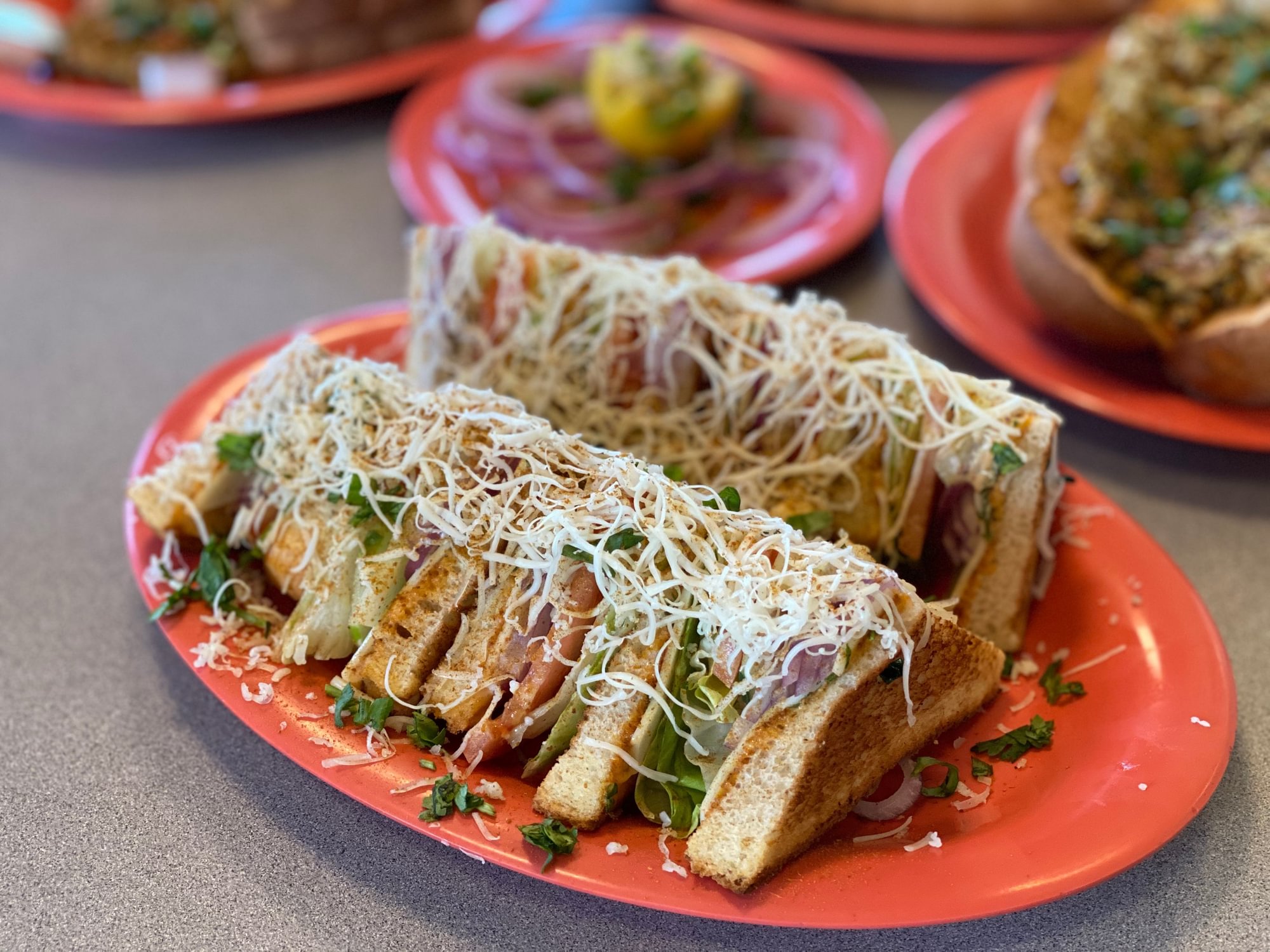 Veg Club Sandwich & Masala French Fries
