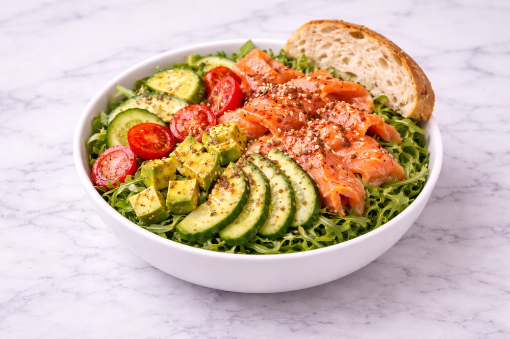 Lox Garden Salad w/ Sourdough Bread