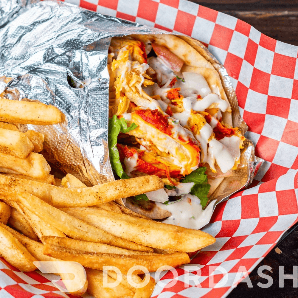 Chicken Pita Wrap with Fries