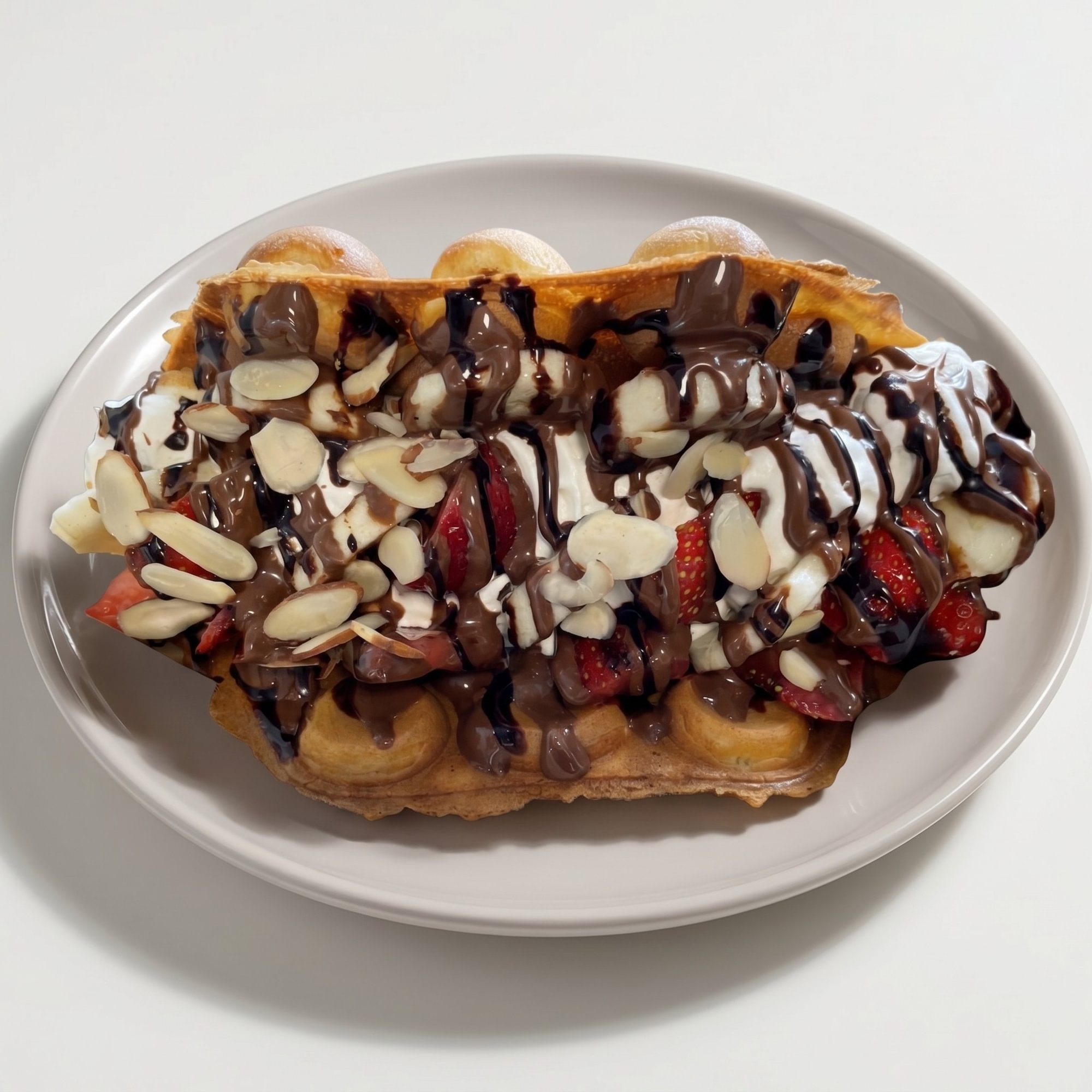 Strawnananut Waffle