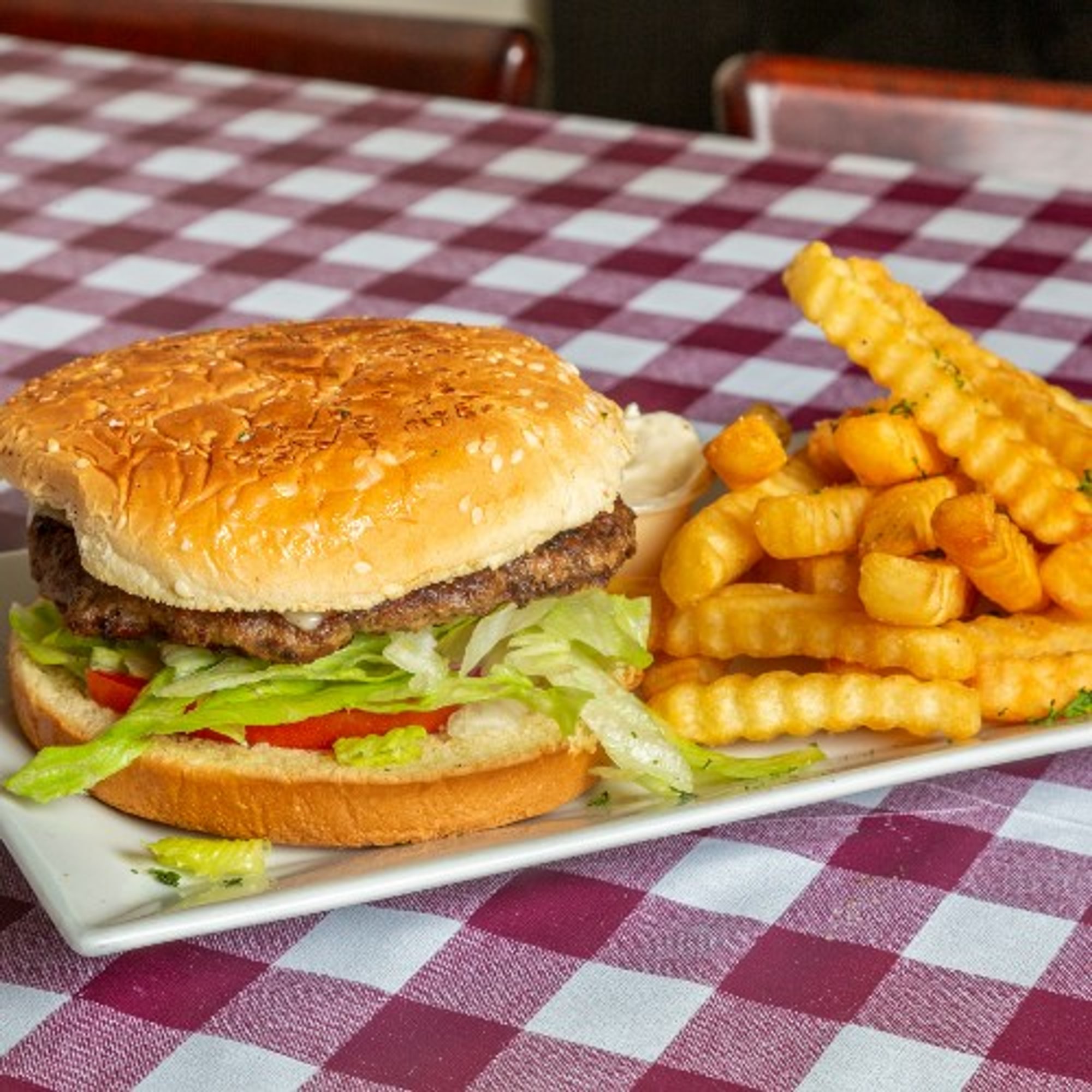 Burger with French Fries