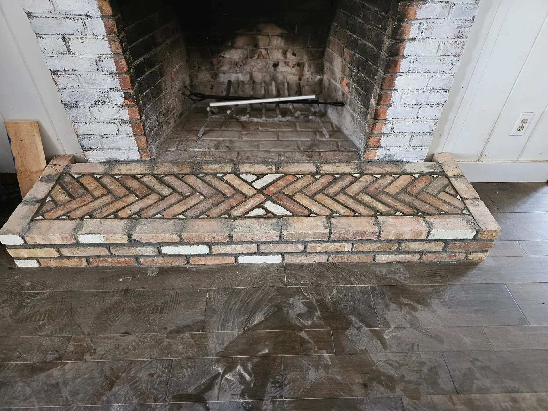 Stone patio installation