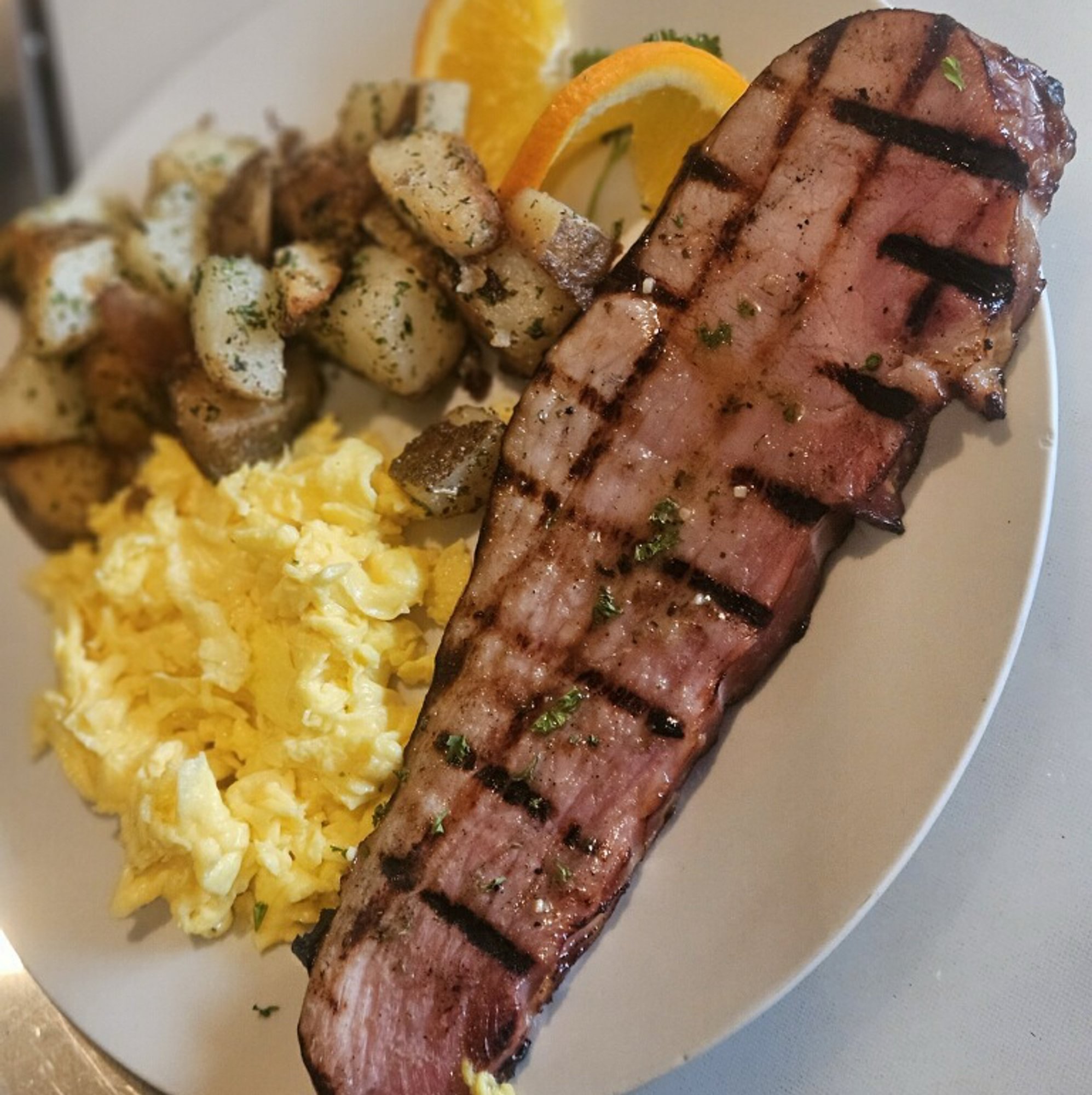 Two Eggs Any Style with Ham Steak