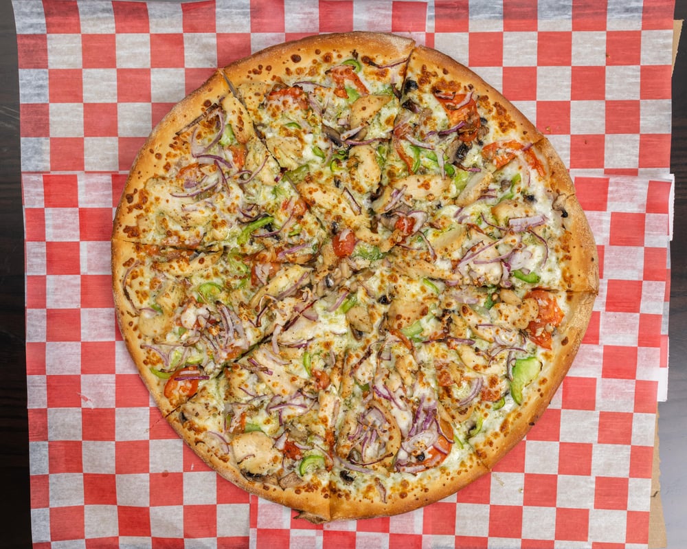 Mini 8" Pesto Chicken Combo Pizza