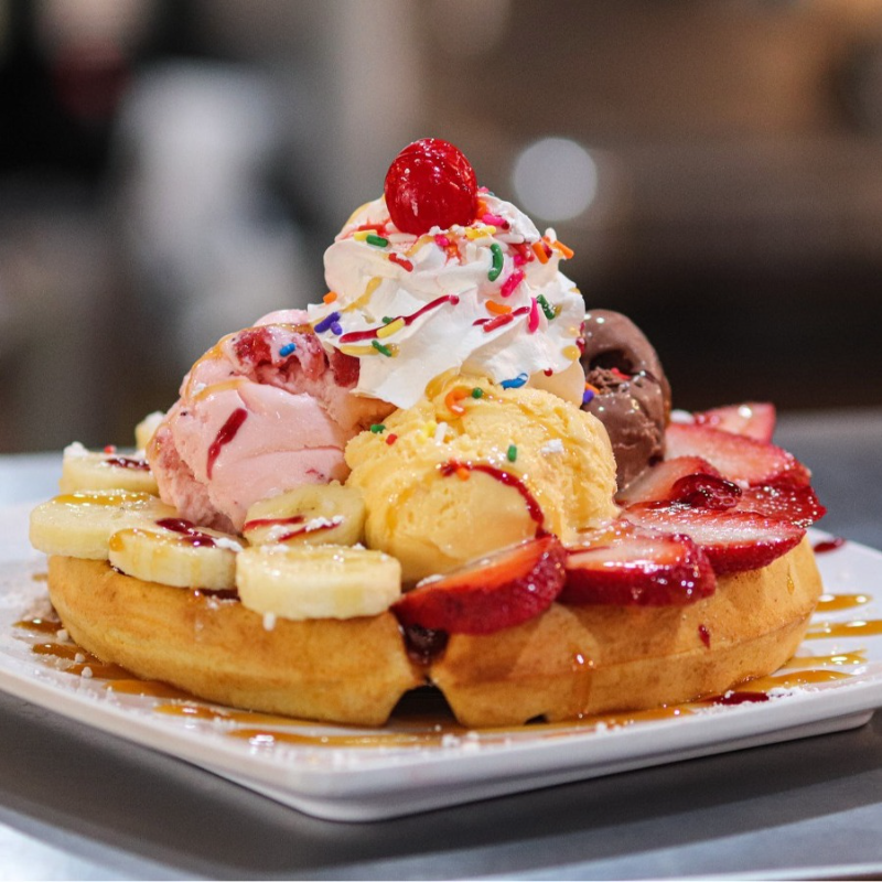 Waffle with Ice Cream