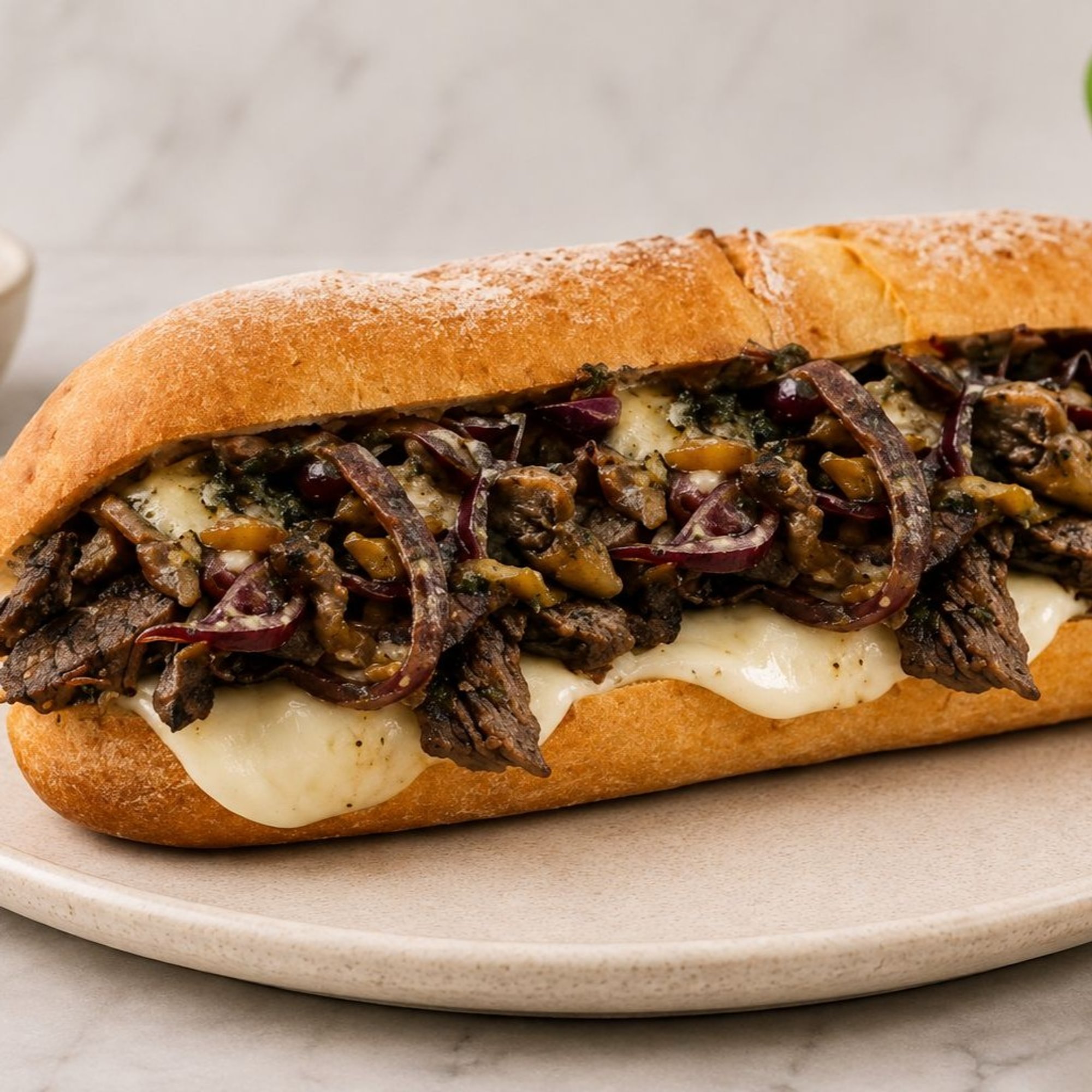 Sirloin Steak Mushroom & Onion Sandwich