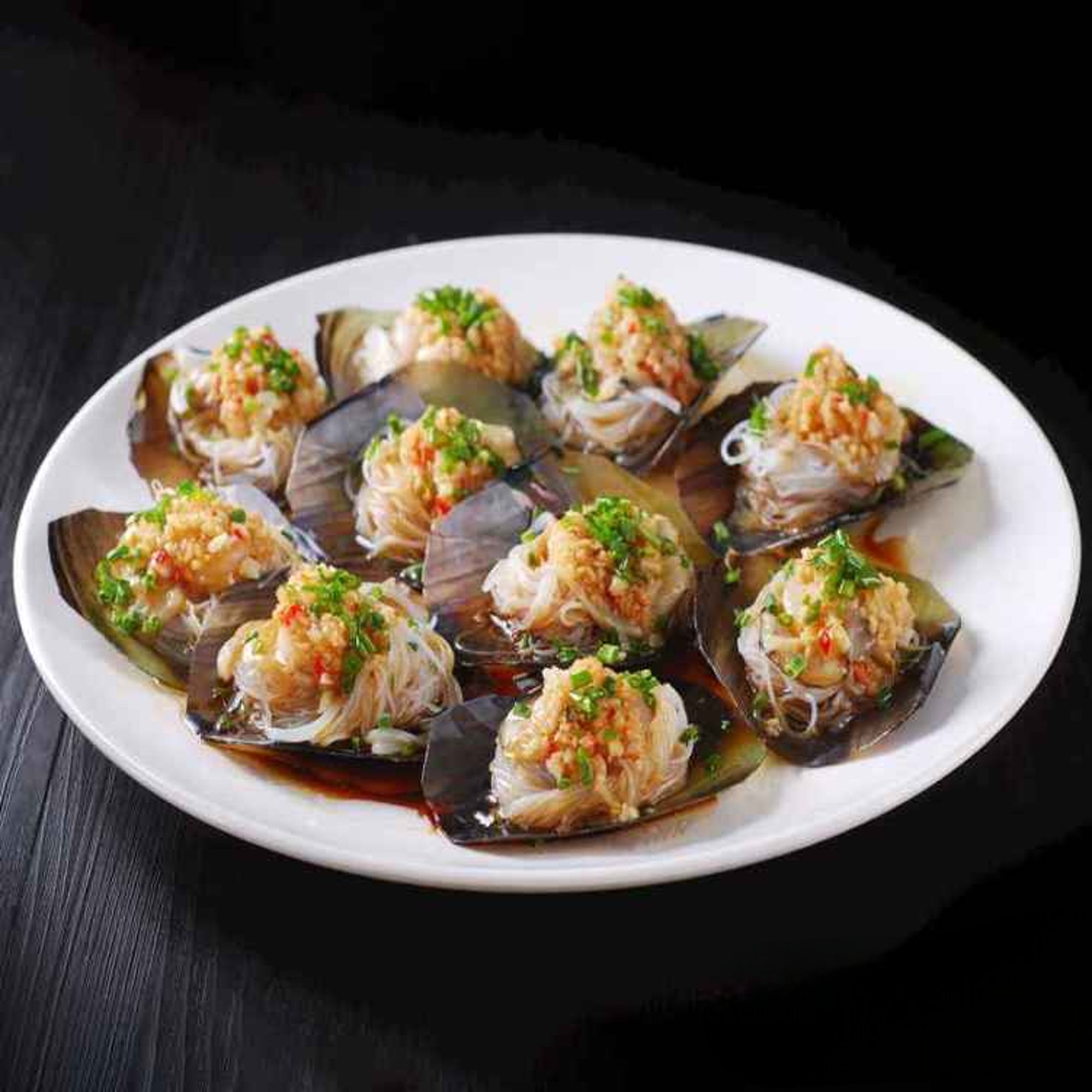 HS13. 金蒜粉絲有殼帶子/ Steamed Fresh Scallop w. Minced Garlic
