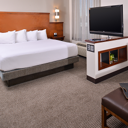 Rooms should always feel, well, roomy and we made no exception here with separate sleeping and living areas, including one king Hyatt Grand BedÂ® and our Cozy Corner with sofa sleeper, perfect to sit back and relax.