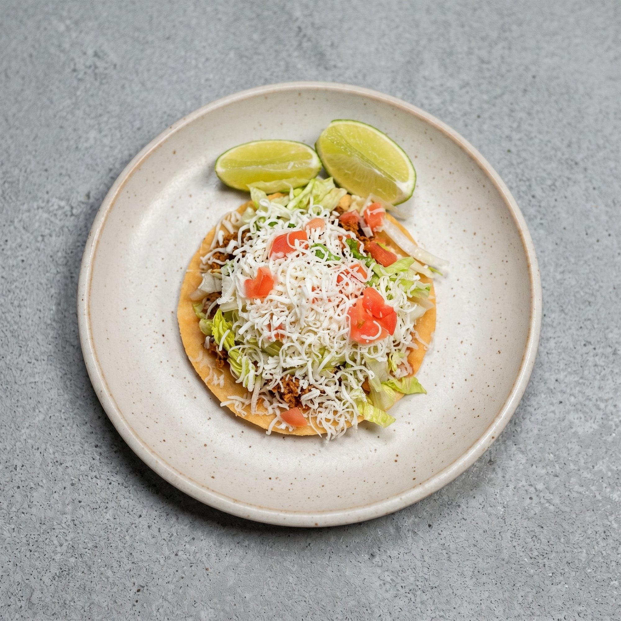 Tostada and a Taco with a Side