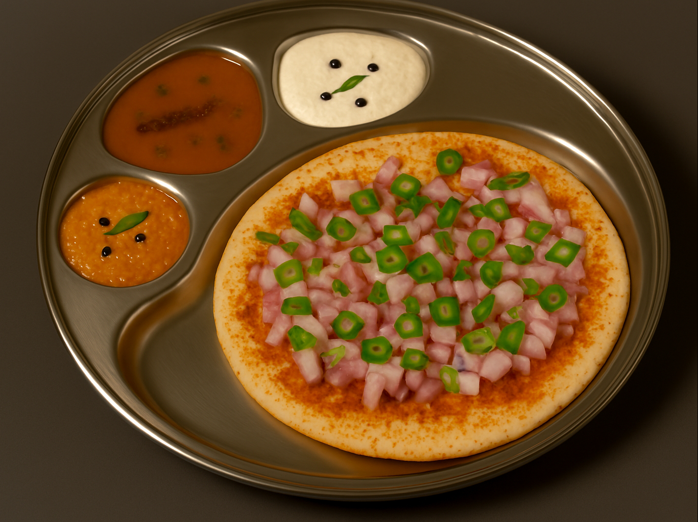 Onion Chilli Uttappam (V, GF, NF)